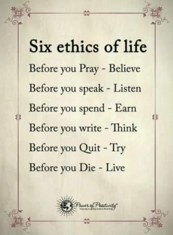 de zes regels van het leven